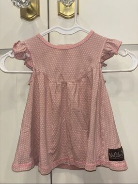 Matilda Jane Soft Pink Polka Dot Ruffle-Sleeve Top